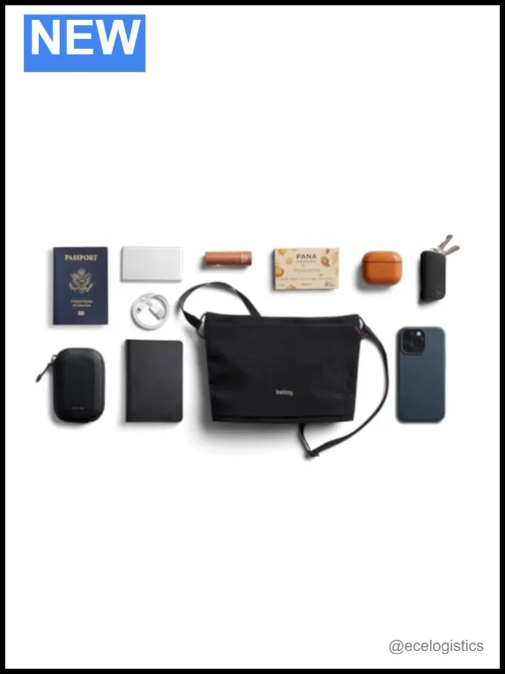 Bellroy Lite Sacoche Crossbody Bag Adjustable Strap Water Resistant Recycled